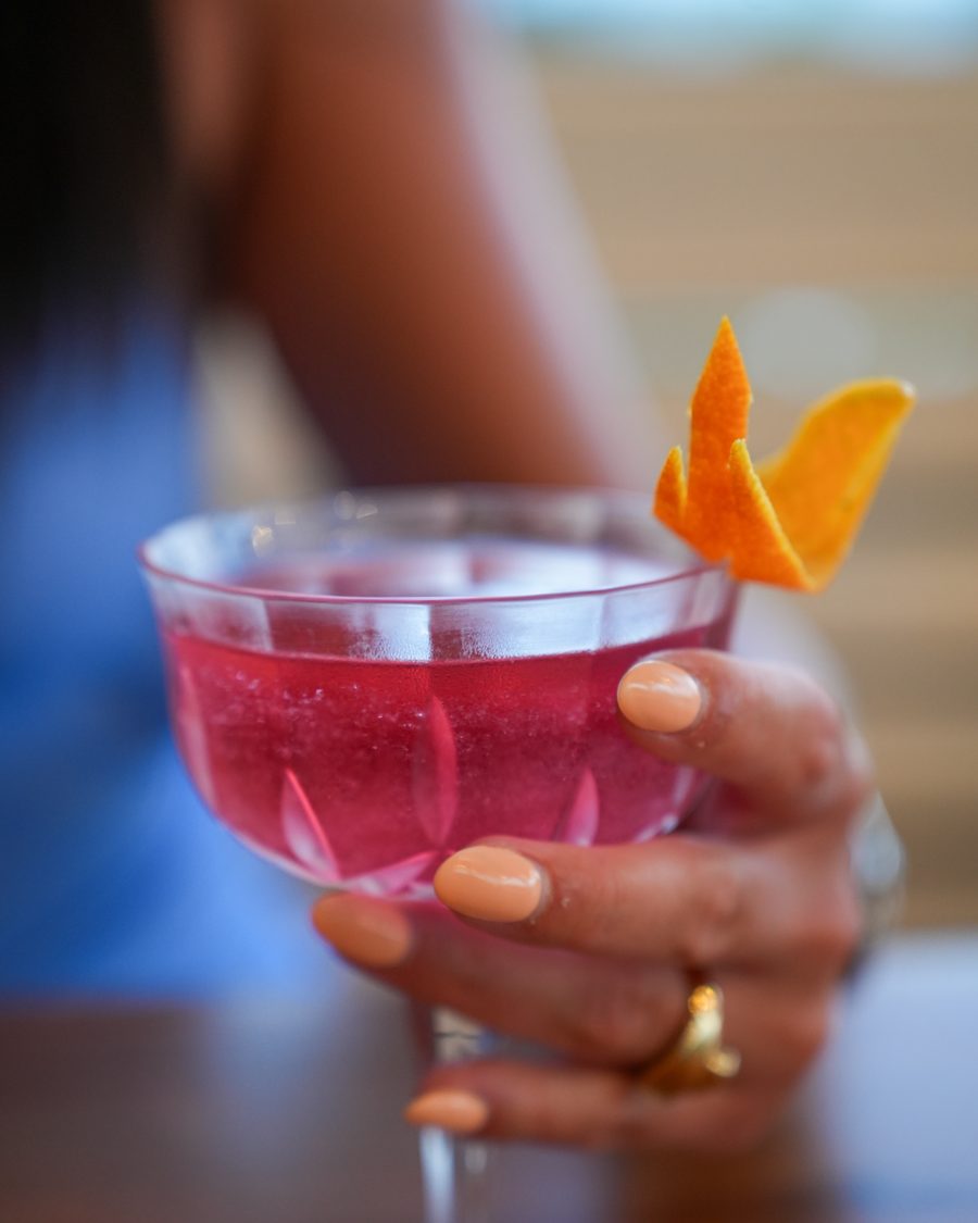 Signature cocktail served at Starlight Beach Bar in the late afternoon