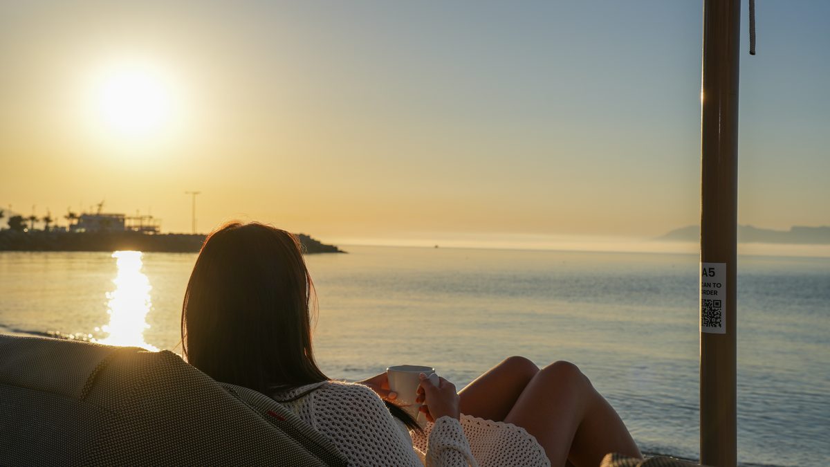 Sunrise over the Aegean Sea seen from Starlight in Kardamena, Kos